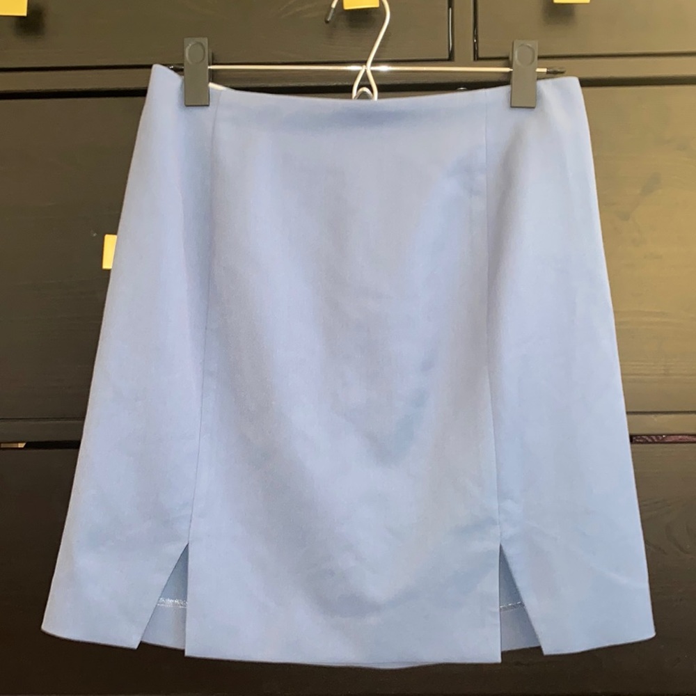 Topshop Blue Mini Slit Skirt, size 6.